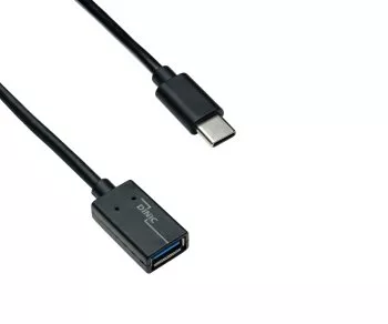 USB-C adapter type C naar 3.0 A aansluiting, OTG-geschikt, zwart, 0,20 m, polyzak